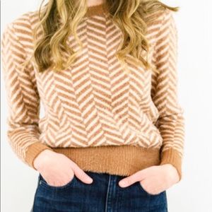 Lucy Paris Chevron Mock neck sweater